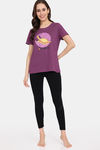 Rosaline Bloom Fest Knit Cotton Top (Pack of 2) -  Orange Purple — thumbnail 5
